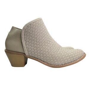 Zee Alexis Monica Woven Almond Toe Booties Womens Size 7.5M Gray Ankle Boots